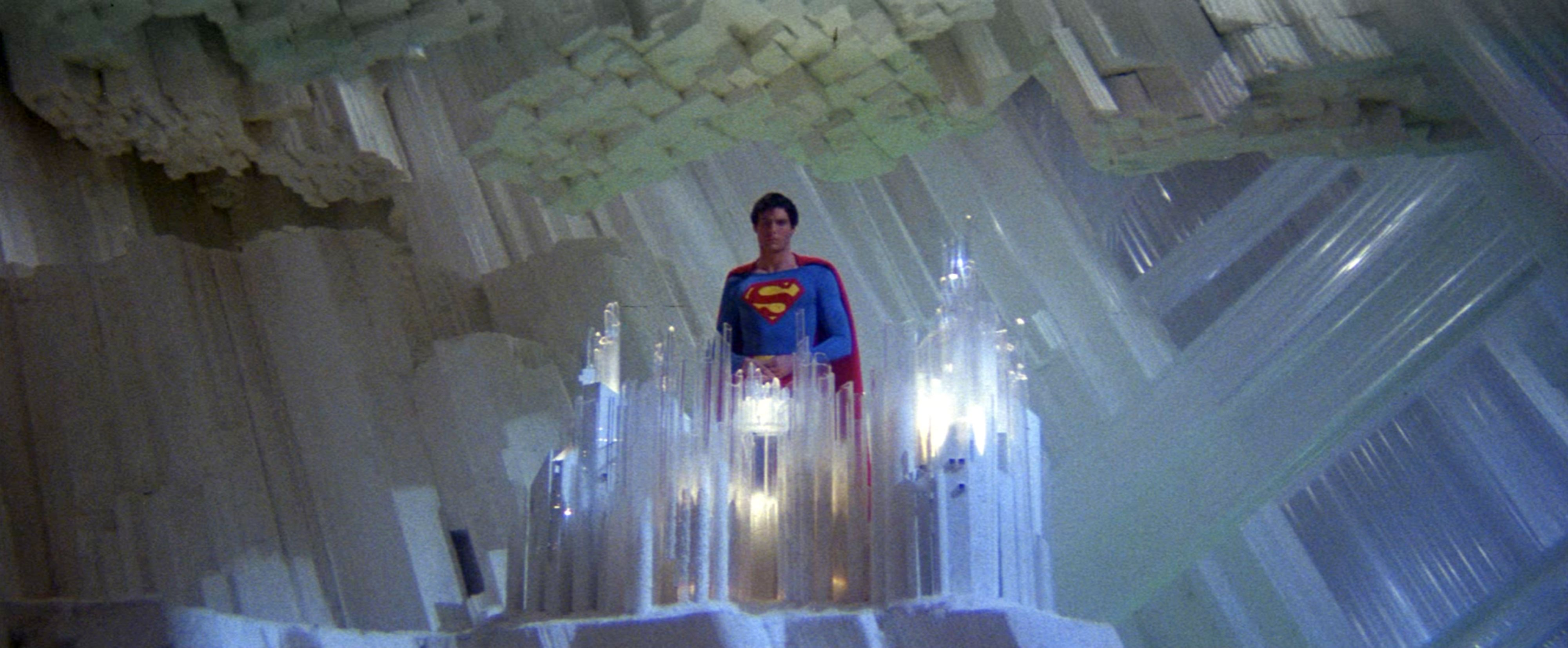 Superman standing inside the Fortress of Solitude