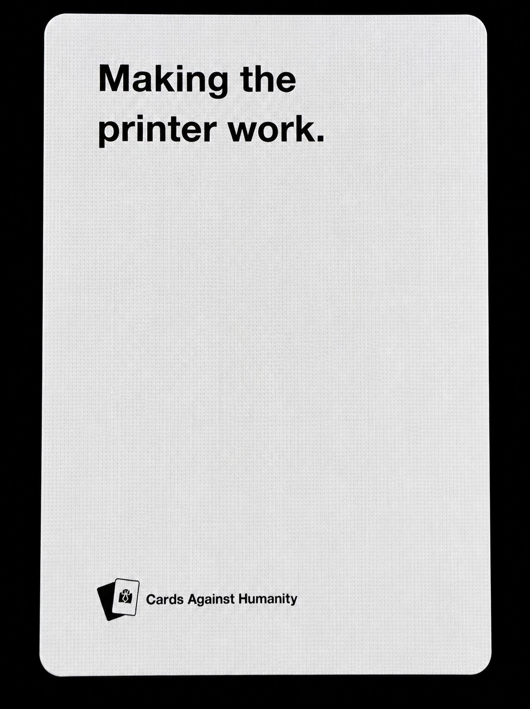 Cards Against Humanity card reading Making the printer work