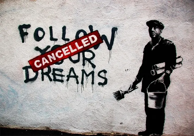 Cancelled dreams graffiti mural