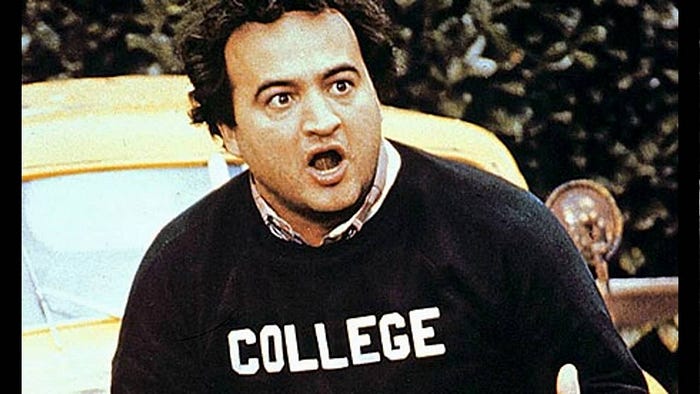 John Belushi wearing a College sweatshirt