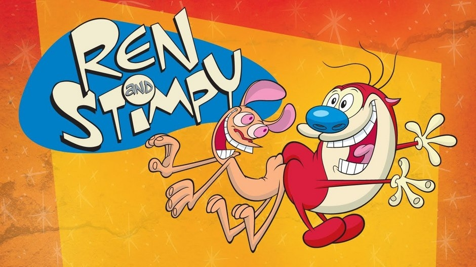 Ren and Stimpy posing together beneath the Ren and Stimpy logo