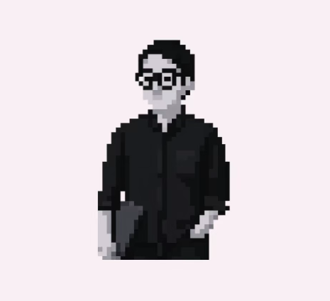 Pixel-art Technocrat avatar wearing glasses and carrying a folder