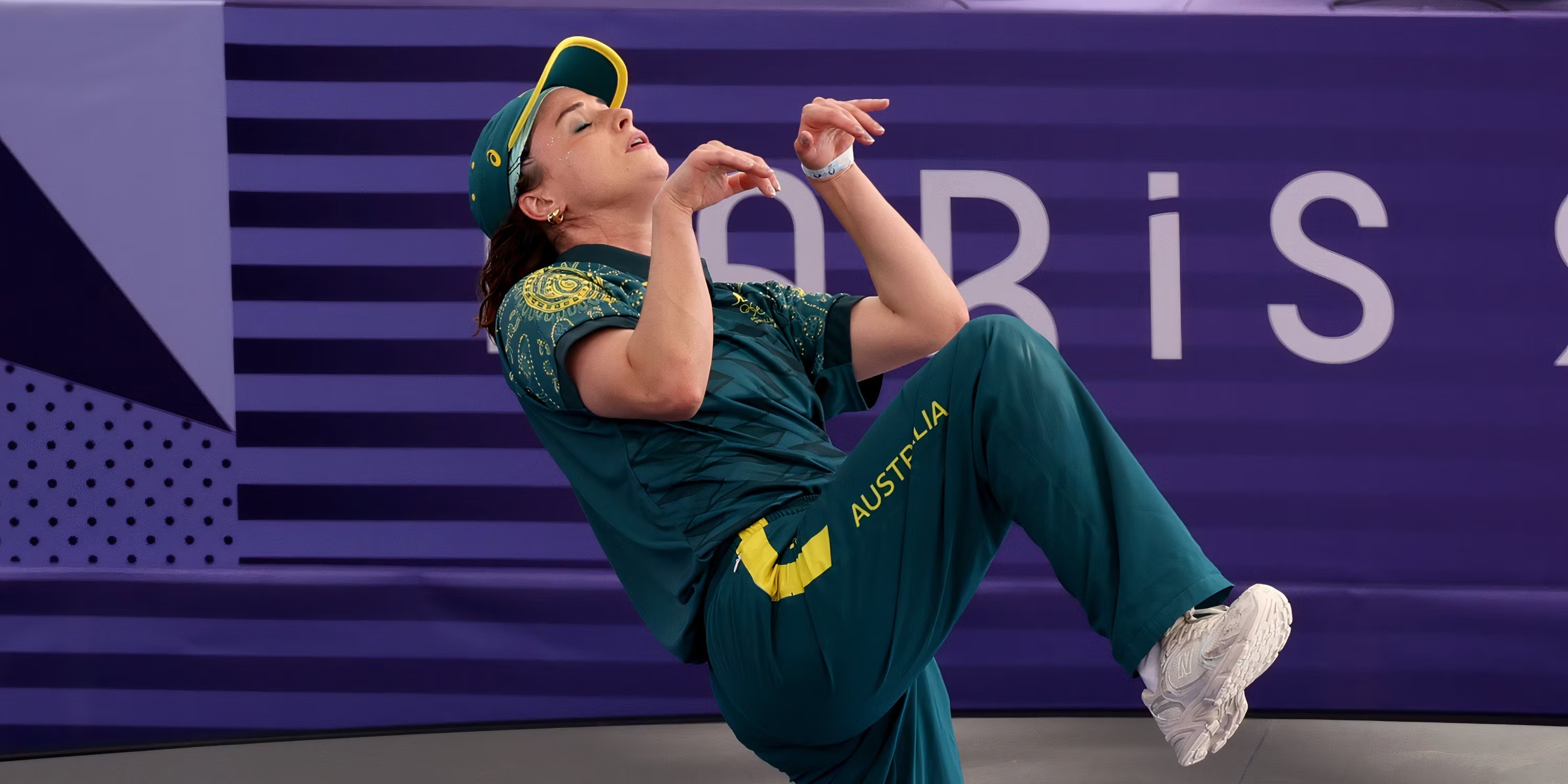 Australian breakdancer Rachael Gunn performing in competition